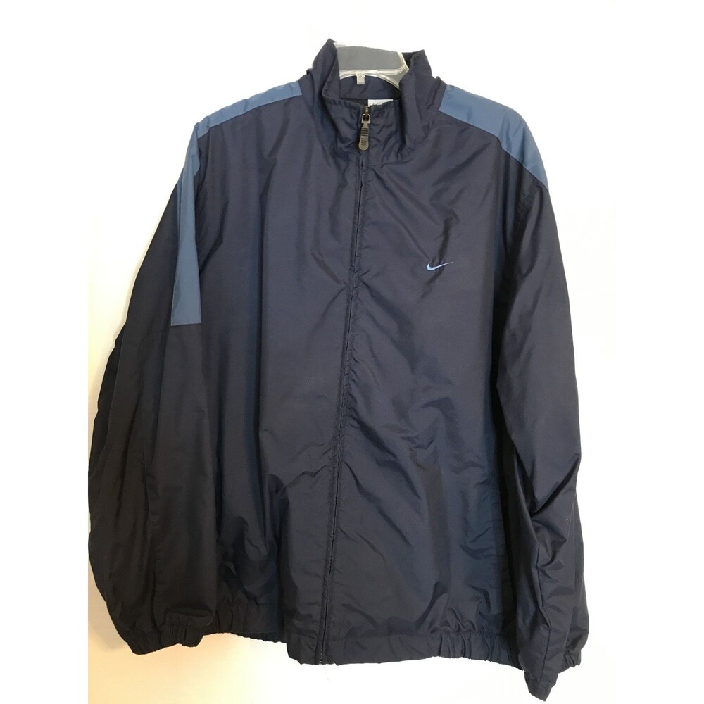 Nike Jacket Mens XL Blue Full Zip FitDry Mesh Lined Golf Run Athletic
